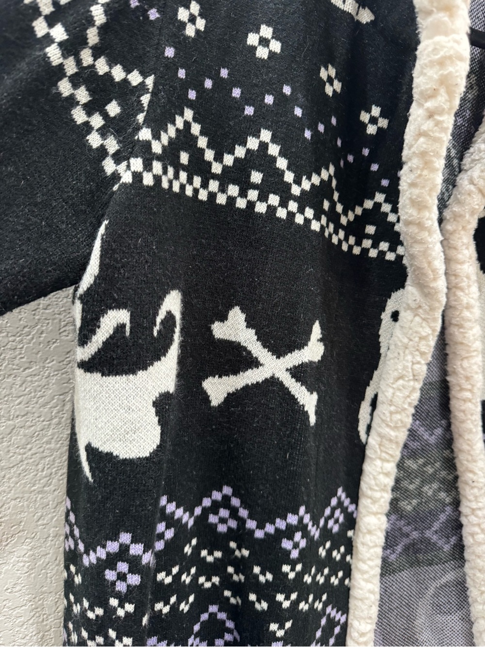 Disney Nightmare Before Christmas Hooded Cardigan Sherpa XL Halloween Goth - Picture 4 of 8